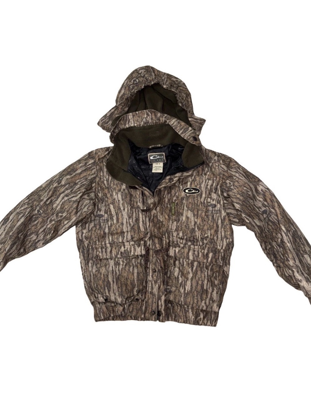 Drake Kids Camo Hooded Jacket - Brown & Green
